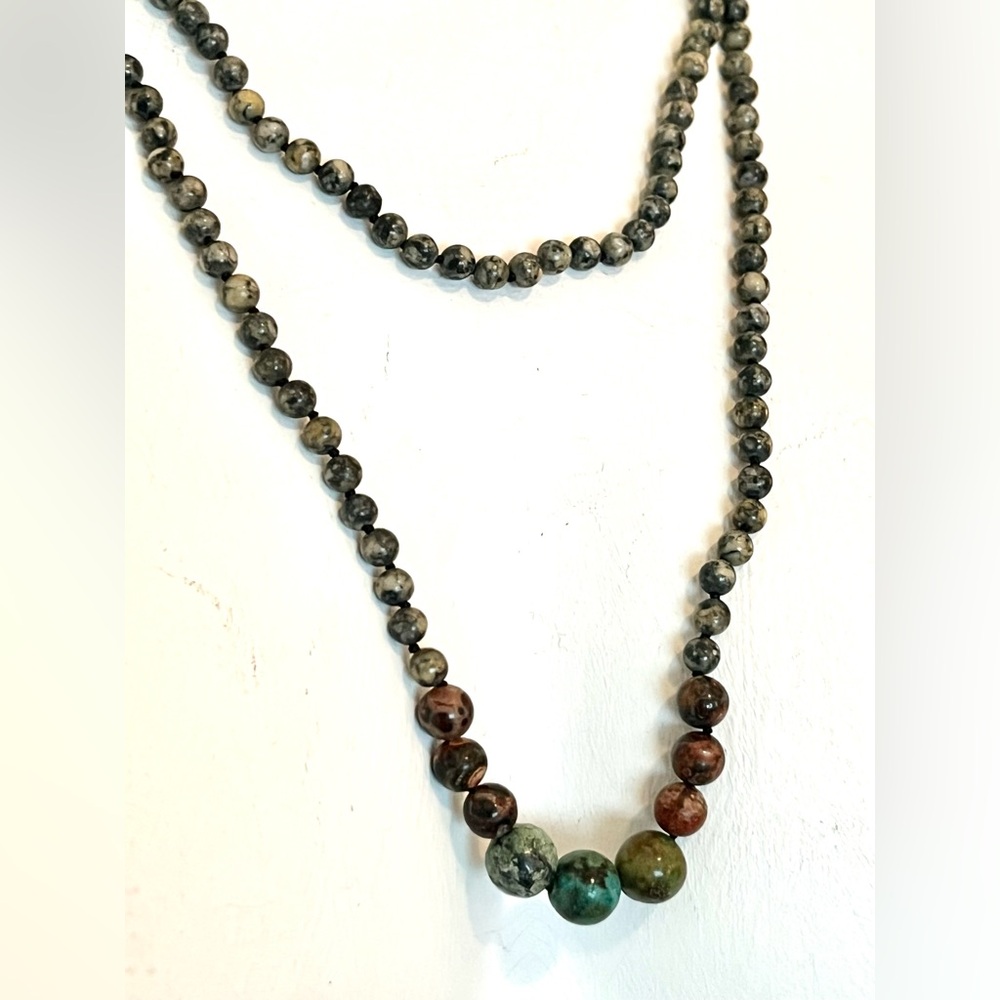 Genuine Ocean Jasper Double Strand Necklace